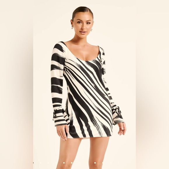 Meshki Dresses & Skirts - Meshki Marta Open Back Satin Mini Dress M